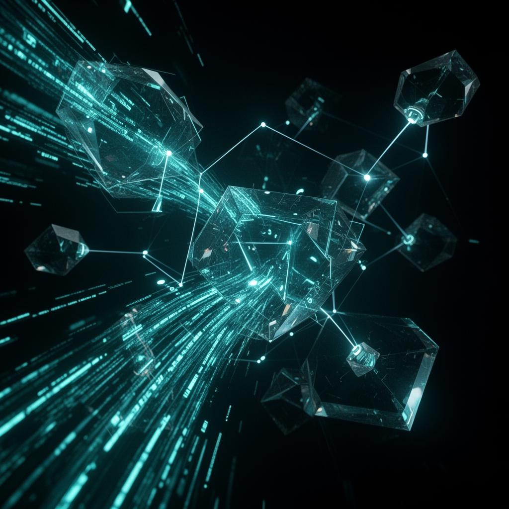 Visualization of an AI automation system with connected nodes and data streams